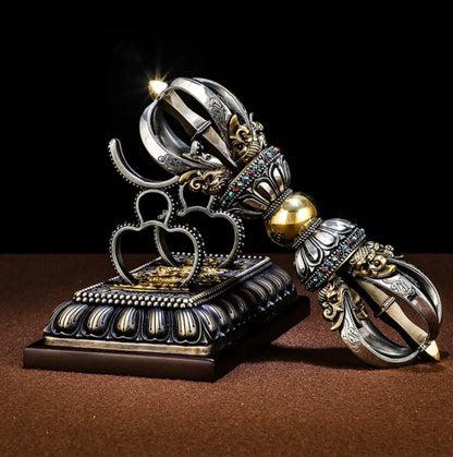 Handcrafted Vajra Nepalese Dorje Brass Handmade Tibetan Style gift Tibetan Sacred Buddhist Ritual