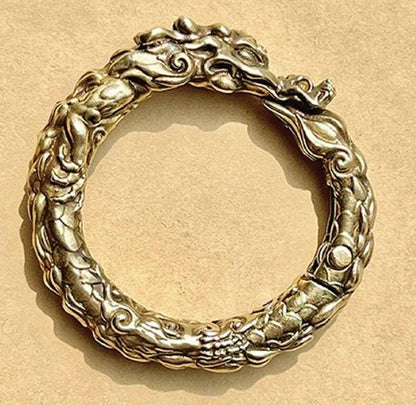 Dragon Loong Keychain Tibetan Handcrafted Copper or Silver Good Fortune Protection Figurine key ring Home Decor Unique Gift