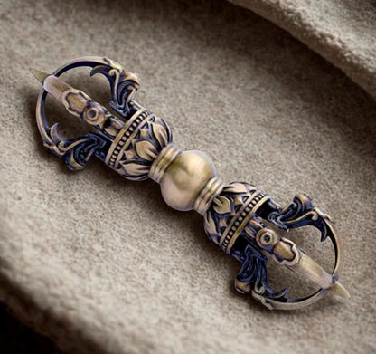 Handcrafted Five-pronged Vajra Dorjee Nepalese Brass Handmade Tibetan Style gift Tibetan Vajra Dorje Sacred Buddhist Ritual