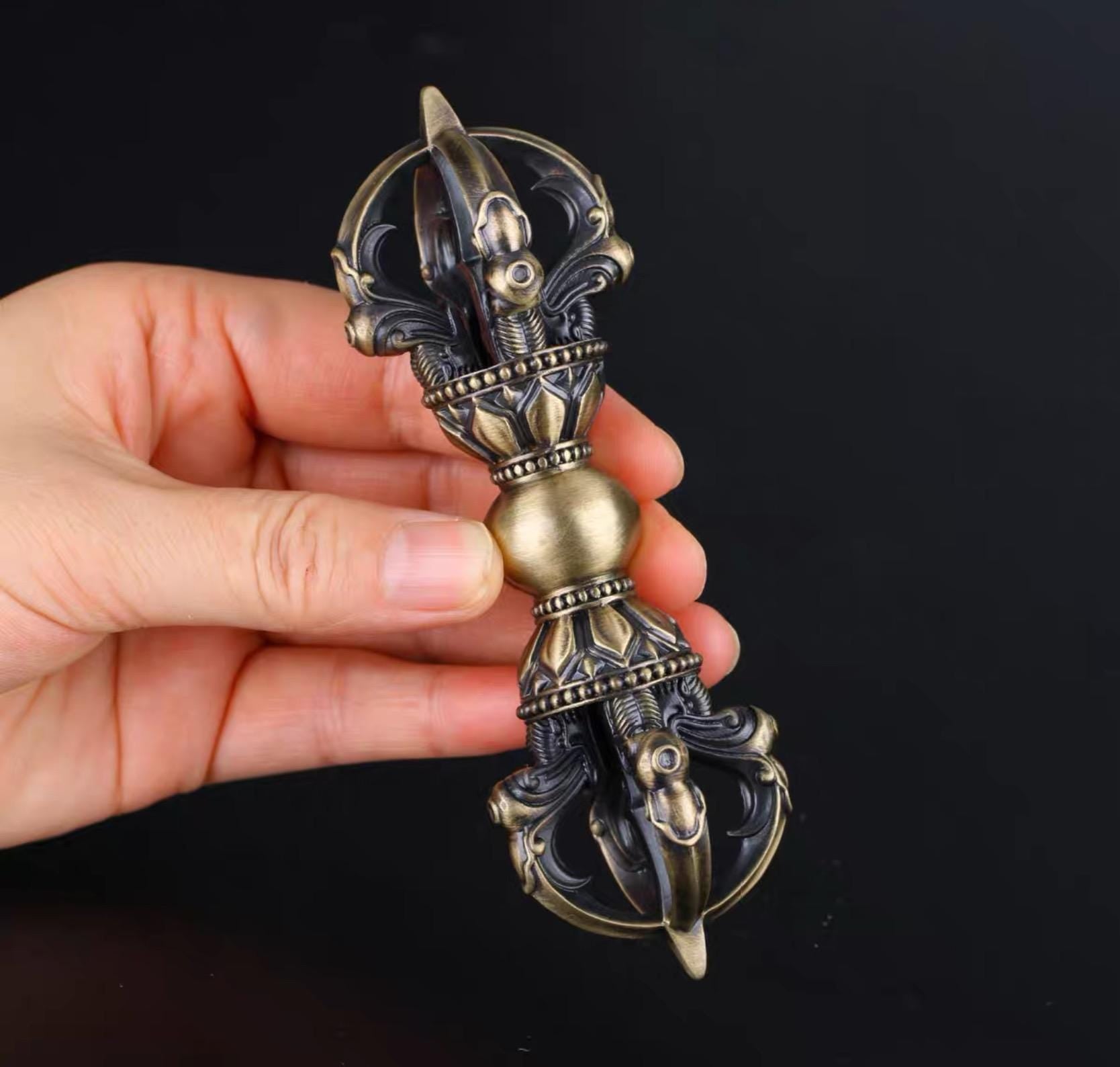 Handcrafted Five-pronged Vajra Dorjee Nepalese Brass Handmade Tibetan Style gift Tibetan Vajra Dorje Sacred Buddhist Ritual