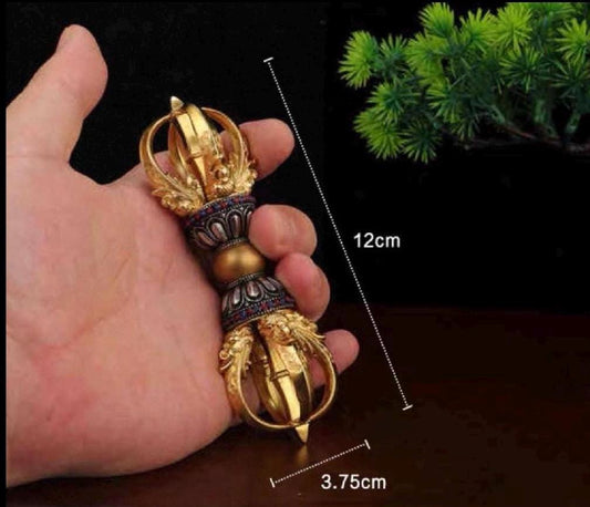 Handcrafted Vajra Nepalese Dorje Brass Handmade Tibetan Style gift Tibetan Sacred Buddhist Ritual