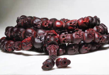 Yak Bone Skull Mala Bracelet: Tibetan Buddhist Prayer Beads