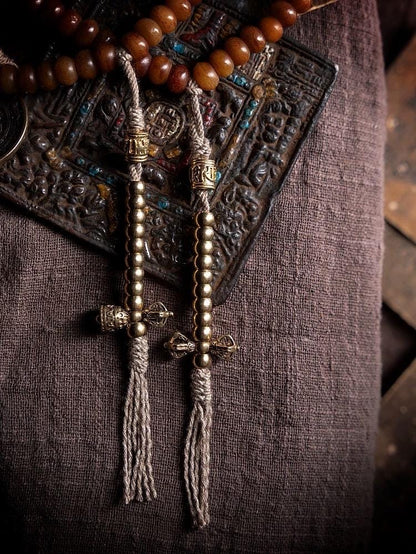 Handcrafted Yak Bone Mala Bracelet: Tibetan Prayer Beads, Spiritual Jewelry