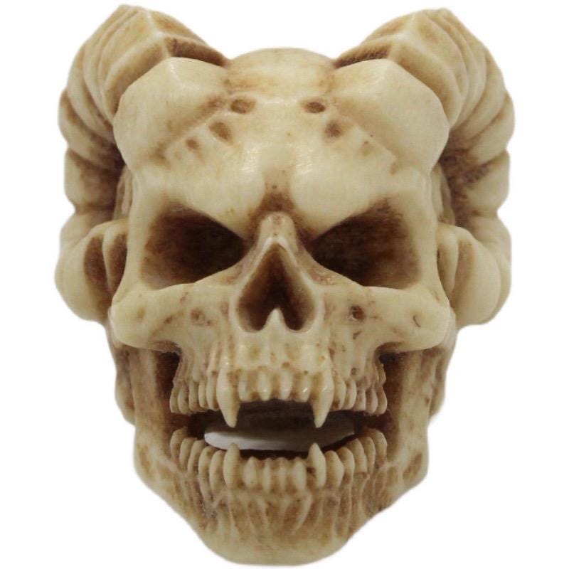 Handcrafted Tibetan Skull Bead with horn