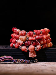 Natural Reclaimed Camel Bone Skull Bracelet