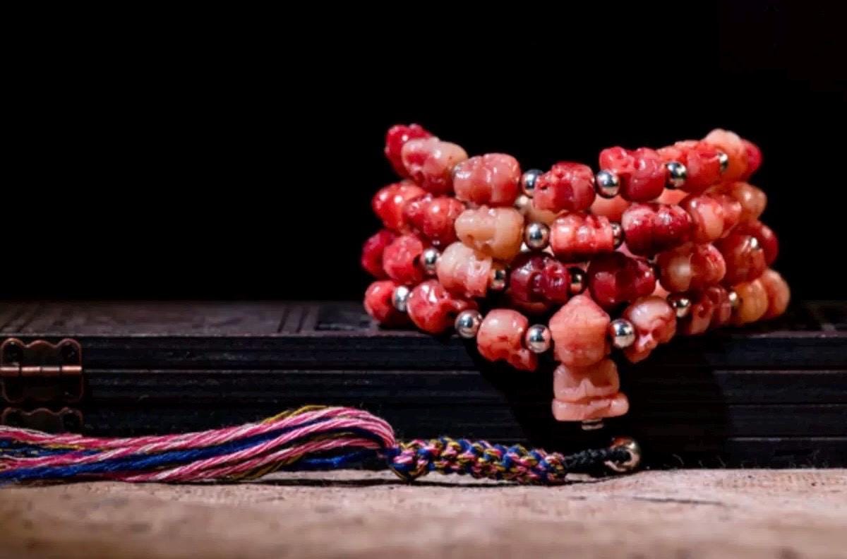 Natural Reclaimed Camel Bone Skull Bracelet