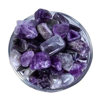 Mandala Offering Gem Stones Set, Amethyst Ritual Crystals for Tibetan Buddhist Practice