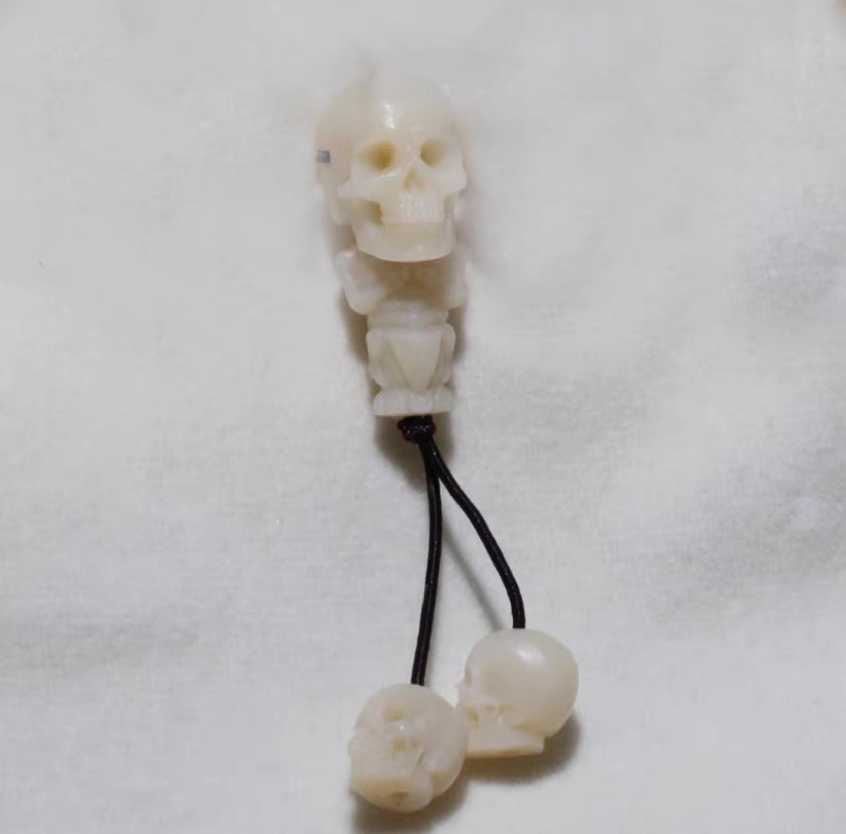 Yak Bone Skull Mala Bracelet: Tibetan Buddhist Prayer Beads