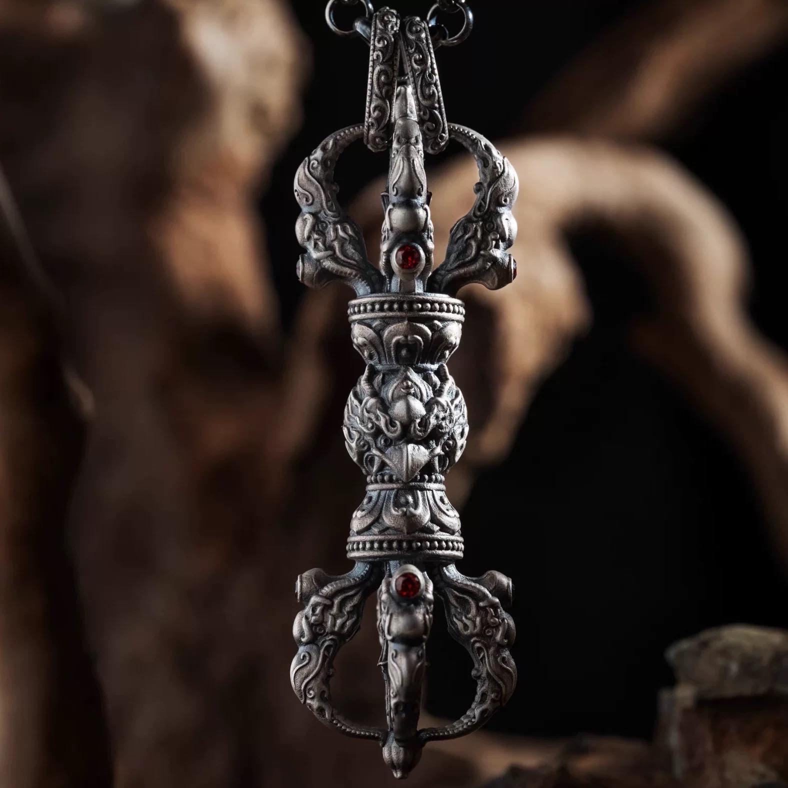 Garuda Vajra Pendant Necklace | Tibetan S925 Silver Amulet | Men’s Spiritual Jewelry