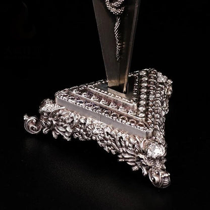 White Handcrafted 8.5” Phurba Vajra Dagger Vintage Handmade Nepal Tibetan Pure Brass Amulet