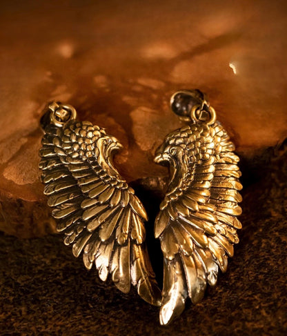 Wing Keychain Pendant | Solid Silver or Brass Keychain | Handcrafted Car Accessory |