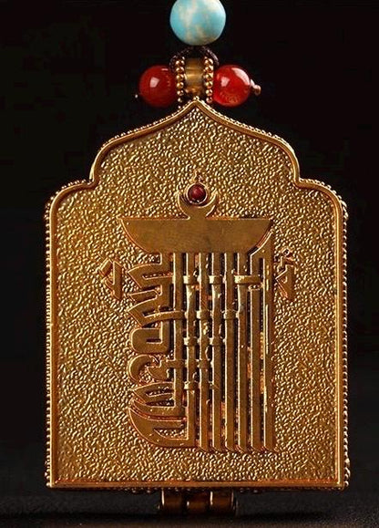 Handmade Tibetan Brass Ghau Necklace: Buddhist Amulet Locket