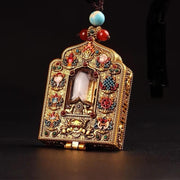 Pendentif Gau tibétain en laiton