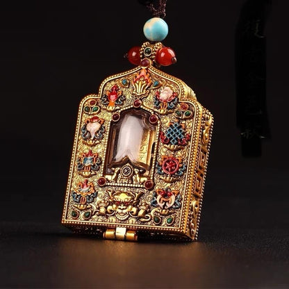 Handmade Tibetan Brass Ghau Necklace: Buddhist Amulet Locket