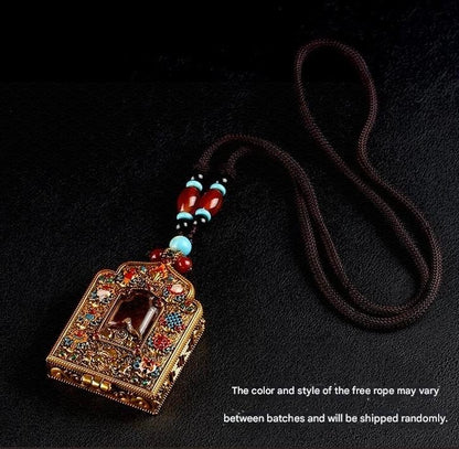Handmade Tibetan Brass Ghau Necklace: Buddhist Amulet Locket