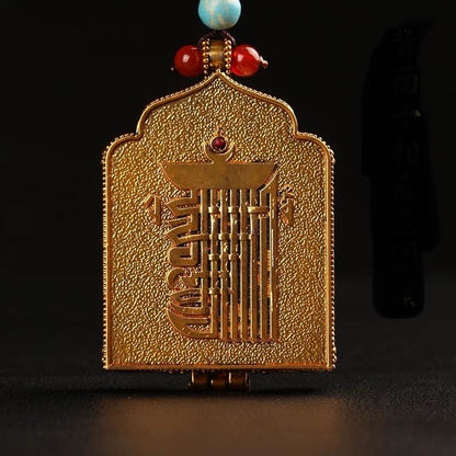 Handmade Tibetan Brass Ghau Necklace: Buddhist Amulet Locket