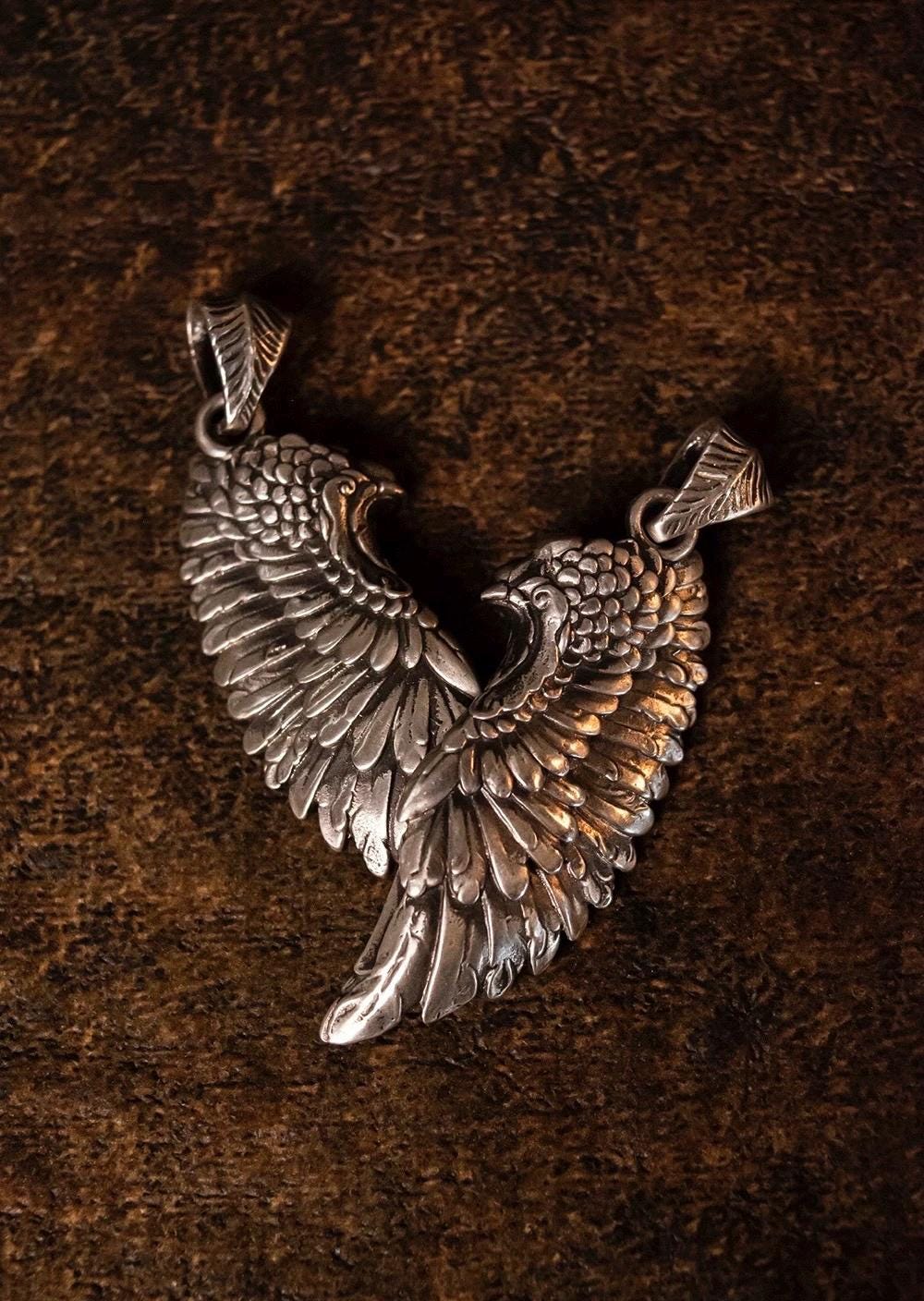 Wing Keychain Pendant | Solid Silver or Brass Keychain | Handcrafted Car Accessory |