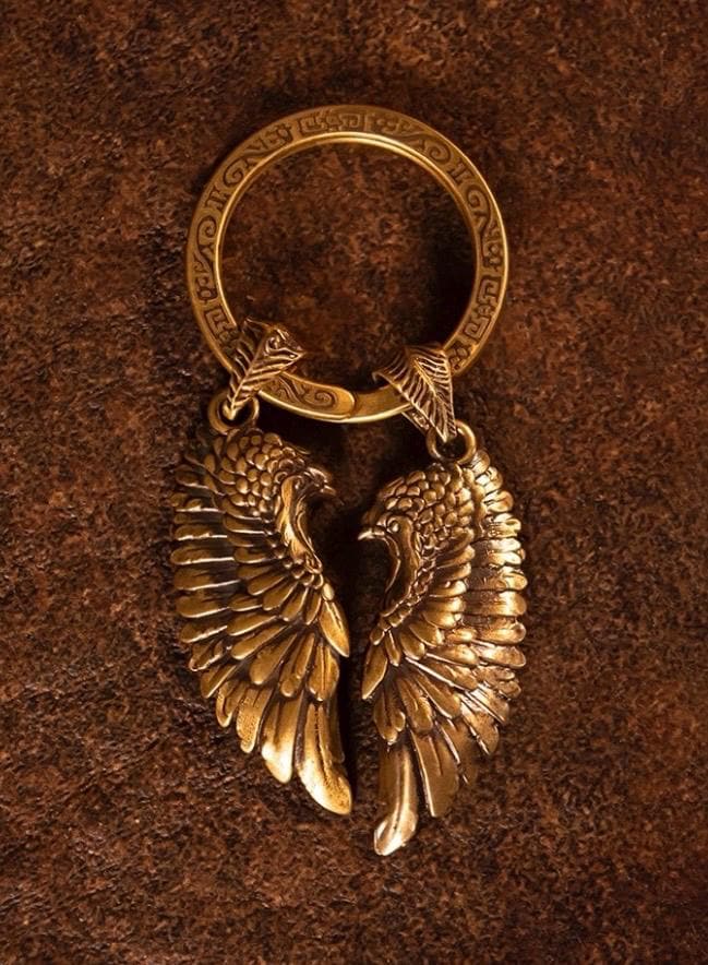 Wing Keychain Pendant | Solid Silver or Brass Keychain | Handcrafted Car Accessory |