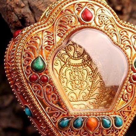 Tibetan Ghau Prayer Box Necklace | Buddhist Amulet Pendant | Handmade Brass Ghau Locket