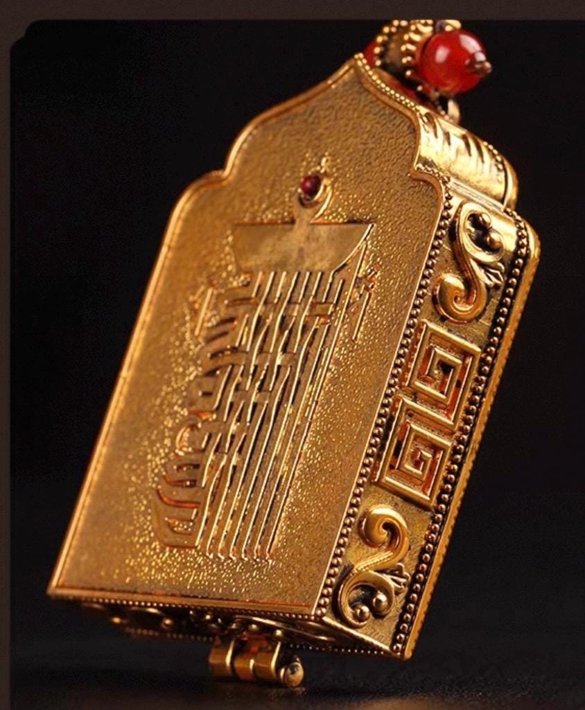Handmade Tibetan Brass Ghau Necklace: Buddhist Amulet Locket