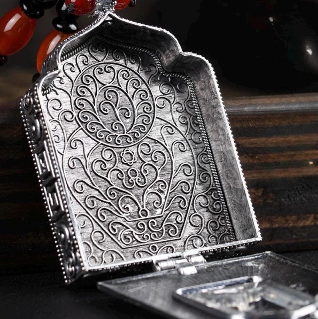 Handmade Tibetan Brass Ghau Necklace: Buddhist Amulet Locket