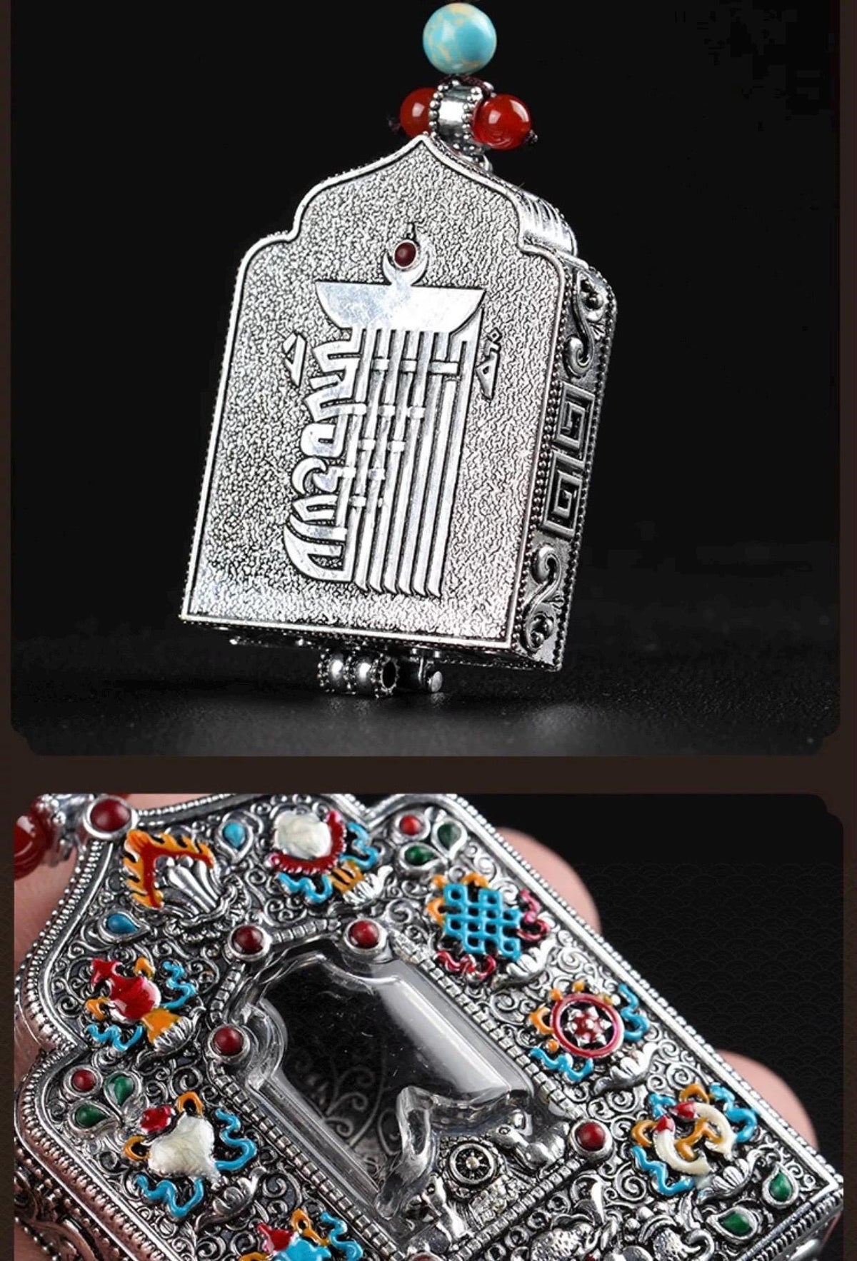 Pendentif Gau tibétain en laiton