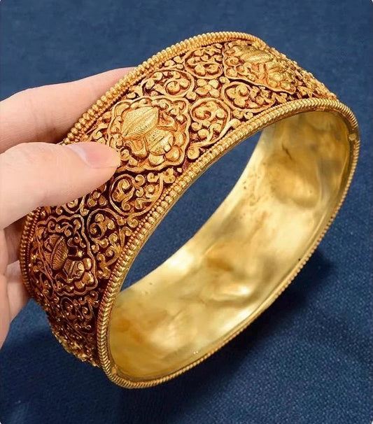 Handmade Brass Mandala Offering Set: Tibetan Auspicious Symbols, Gemstones