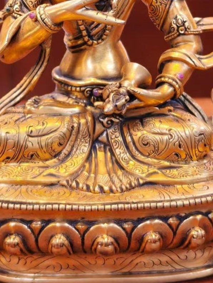 7” Vajrasattva Statue | Handcrafted Nepalese Copper Dorje Sempa