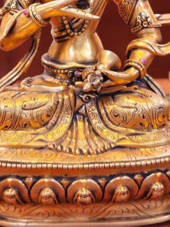 7” Vajrasattva Statue | Handcrafted Nepalese Copper Dorje Sempa
