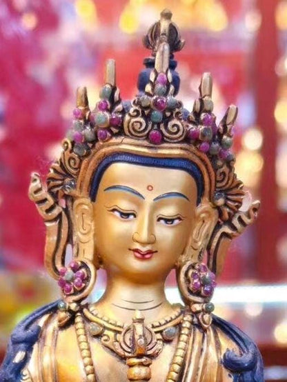 7” Vajrasattva Statue | Handcrafted Nepalese Copper Dorje Sempa