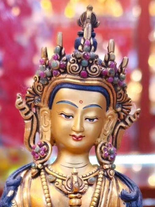 7” Vajrasattva Statue | Handcrafted Nepalese Copper Dorje Sempa