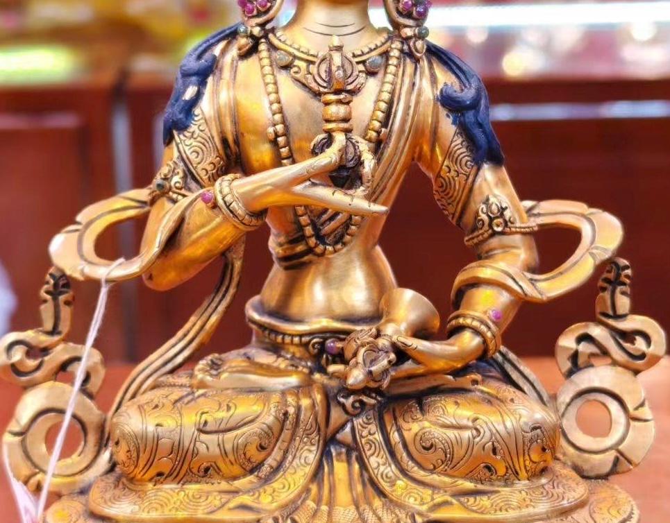 7” Vajrasattva Statue | Handcrafted Nepalese Copper Dorje Sempa