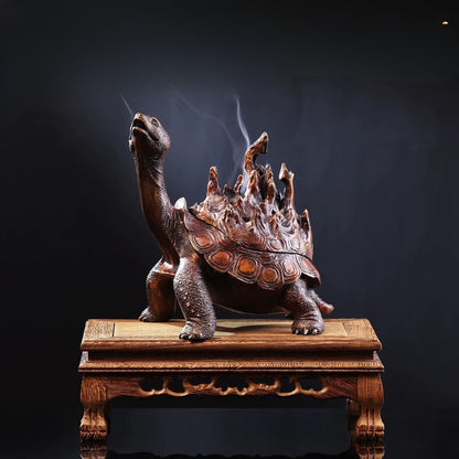 Brass Dragon Turtle Incense Burner • Mythical Creature Aromatherapy Holder • Antique-Style Feng Shui Decor • Home Incense Burner Gift