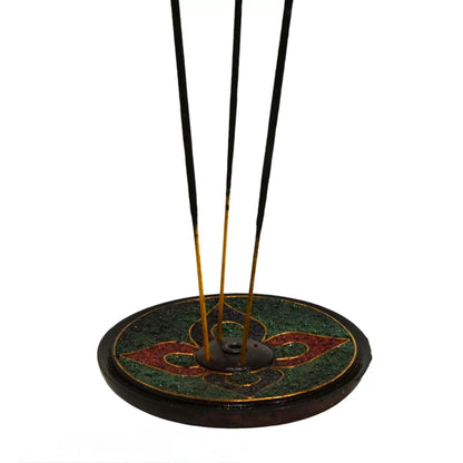 Handcrafted Nepalese Incense Holder | Large 9.2cm Base | 5mm Thick Incense Burner | Tibetan Incense Stand