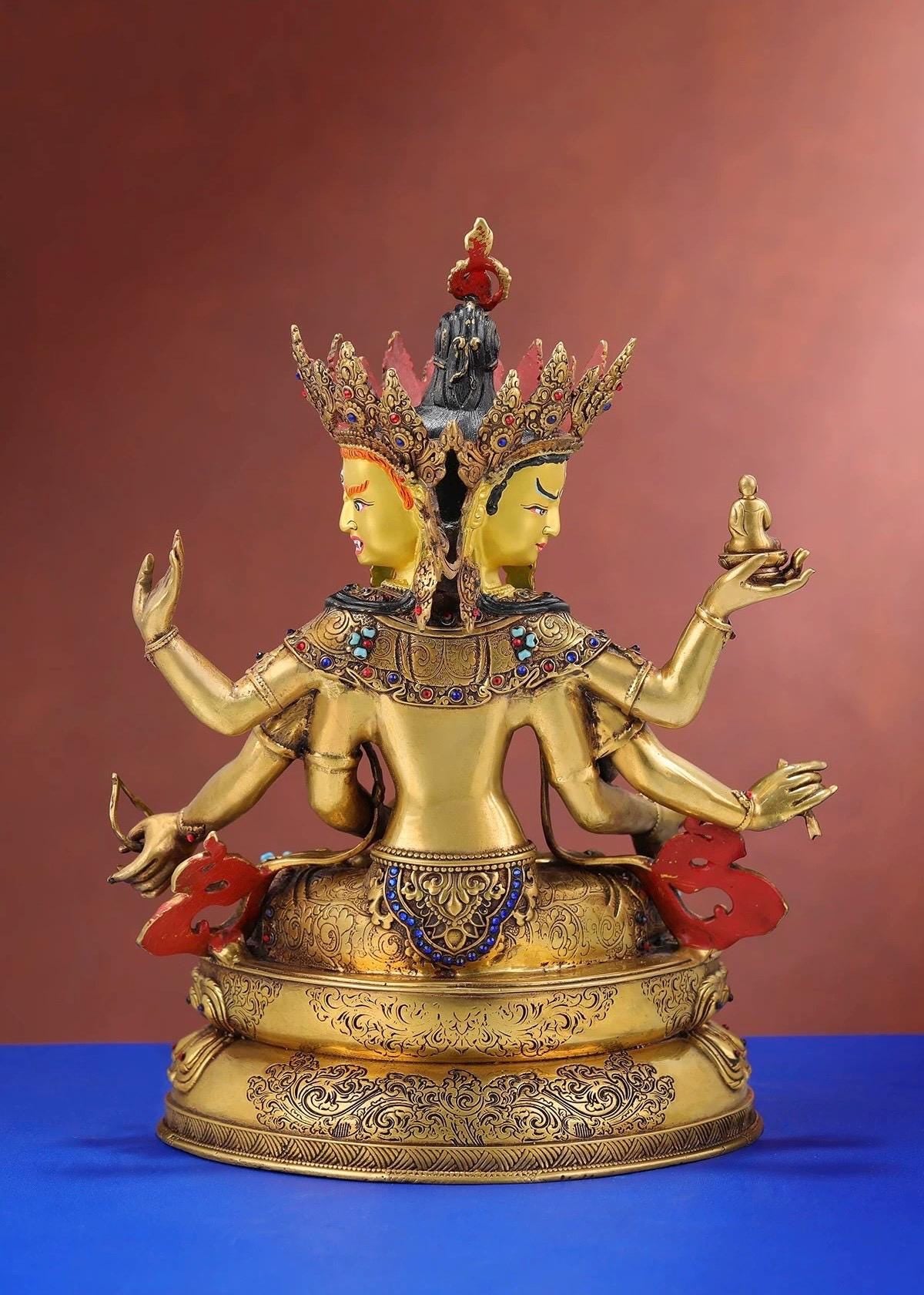 Nepalese Ushnishavijaya Statue • Brass Tibetan Deity Sculpture • Handmade Buddhist Goddess Figure