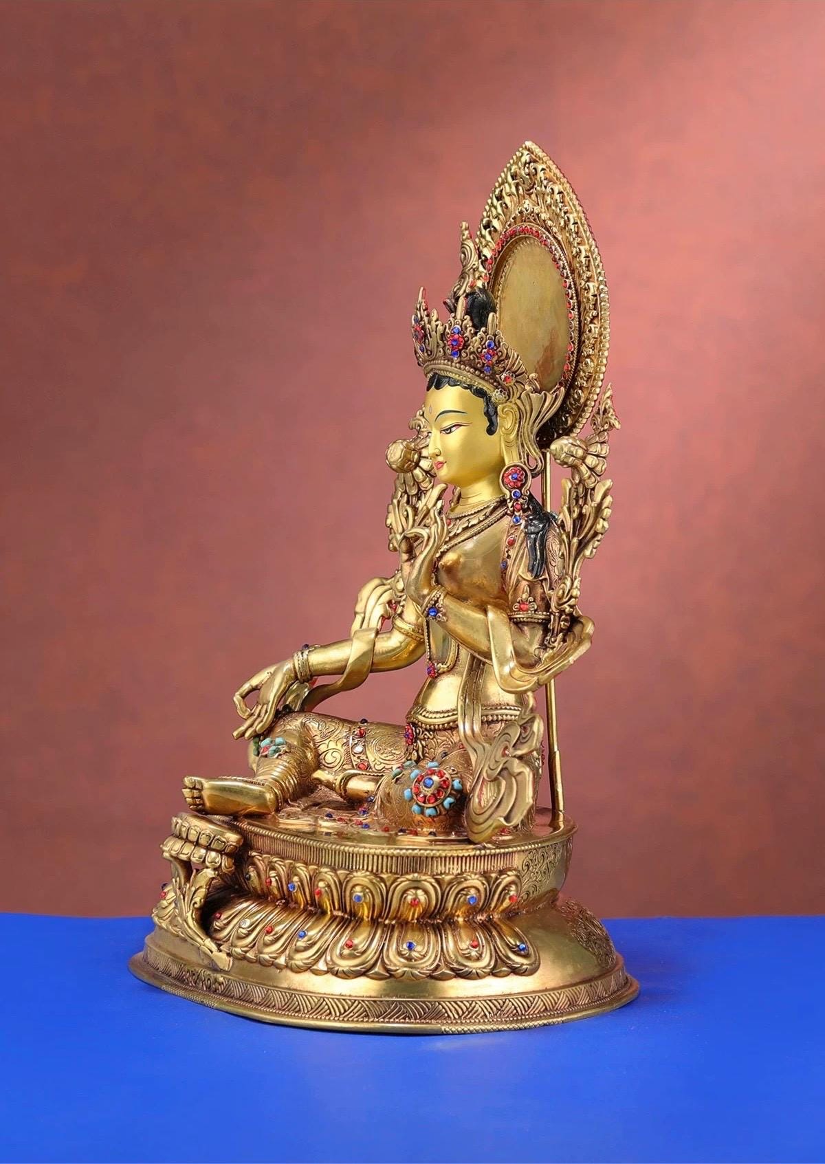Nepalese Green Tara Statue – Tibetan Buddhist Deity for Home Altar