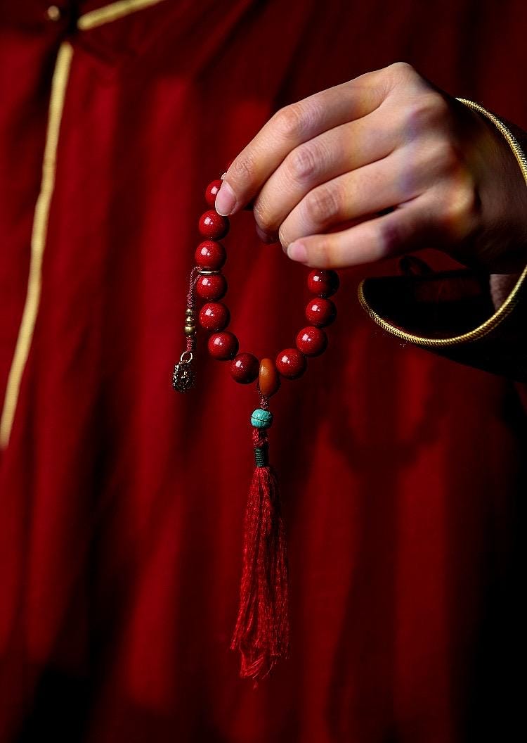 Handmade Natural Cinnabar Bracelet with Beeswax and Turquoise, Original Purple Cinnabar Beads, Bohemian Ethnic Jewelry Gift for Her