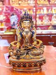 Kṣitigarbha Bodhisattva Statue • 24k Gold Gilded • Pure Copper • Handcrafted Nepal Buddhist Art