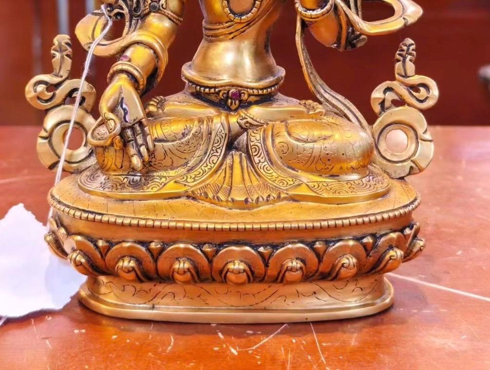 White Tara Statue • 24k Gold Gilded Sitatara • Pure Copper Buddhist Goddess • Handcrafted Nepal Sacred Art