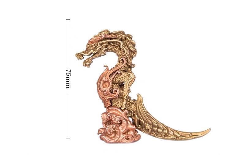 Handcrafted Brass / Silver Dragon Tea Knife – Symbol of Power & Prosperity