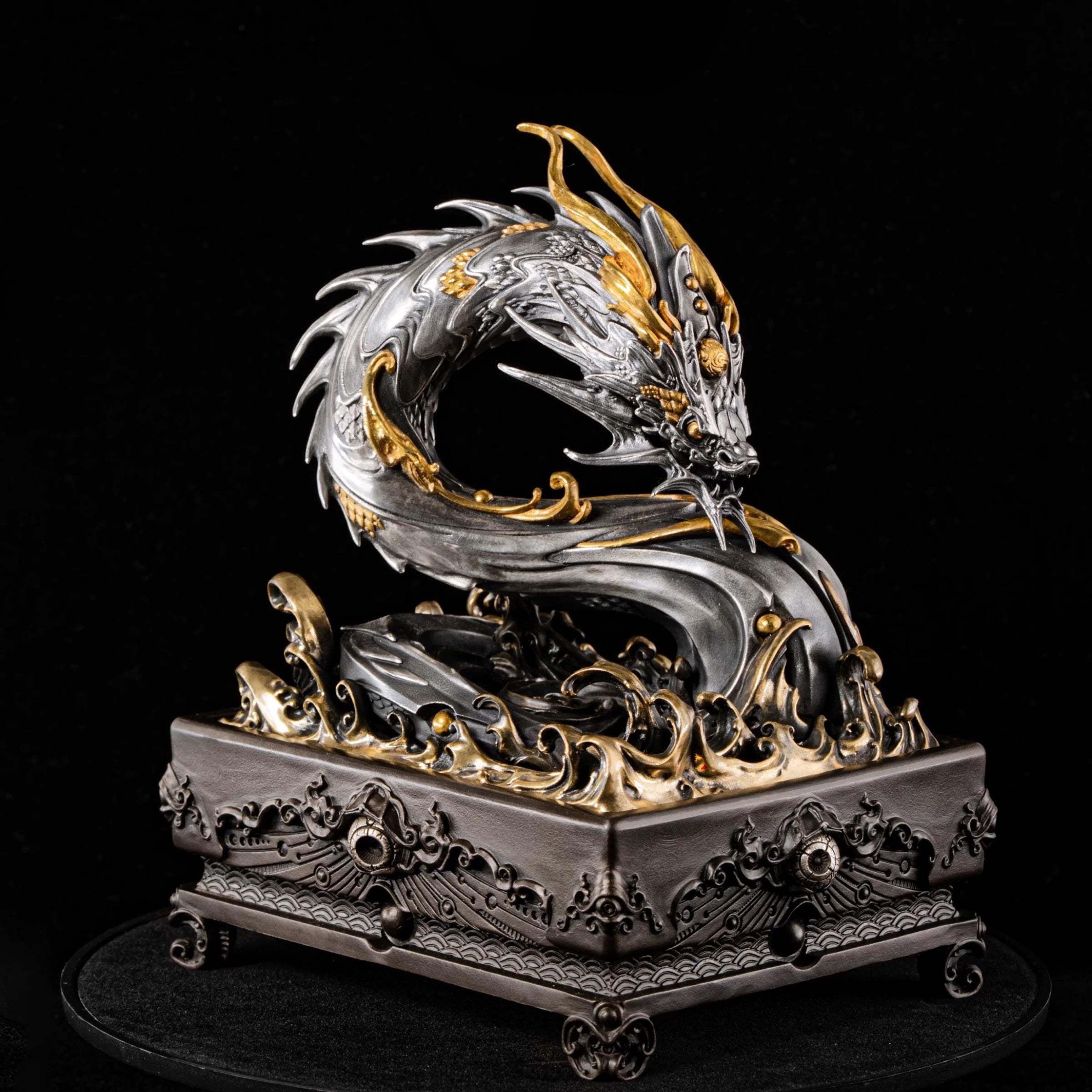Handcrafted Dragon Incense Burner • Copper Art Sculpture • Dragon Decor • Artisan-Made Aromatherapy Burner • Auspicious Home Gift