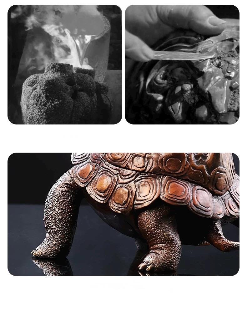 Brass Dragon Turtle Incense Burner • Mythical Creature Aromatherapy Holder • Antique-Style Feng Shui Decor • Home Incense Burner Gift