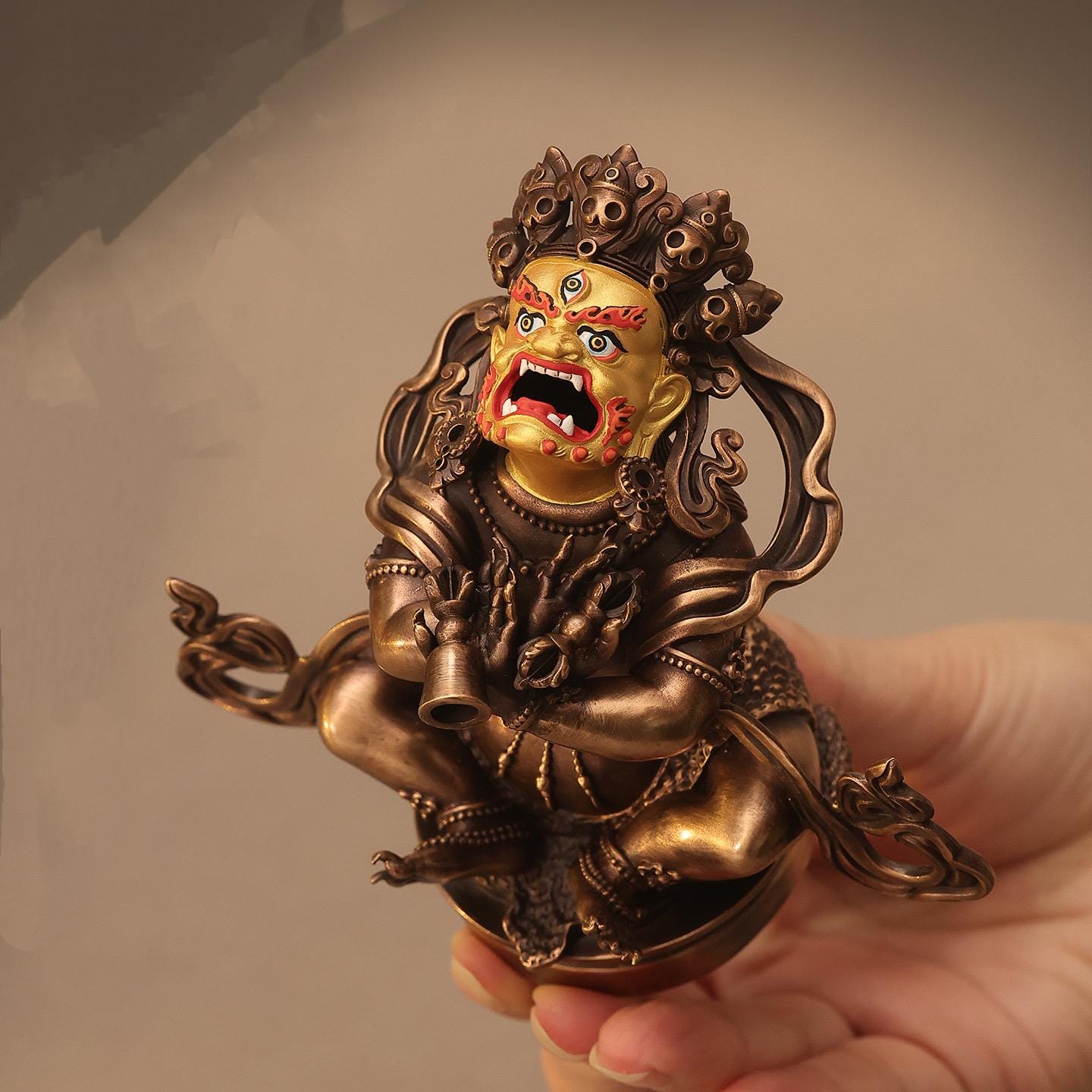 Handmade Purple Copper Vajra Incense Burner, Chinese Zen Meditation Incense Holder for Sandalwood & Agarwood, Tea Ceremony Decor