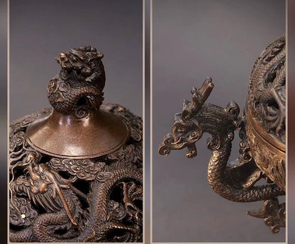 Traditional Bronze Dragon Incense Burner
