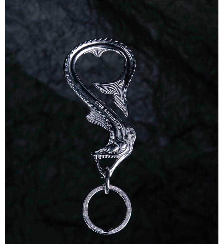 Deep Sea Viper Fish Bottle Opener Keychain, Unique Stainless Steel Carabiner Hook, Creative EDC Tool for Men, Masculine Gift Idea