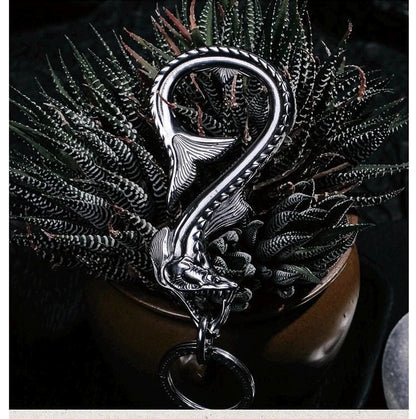 Deep Sea Viper Fish Bottle Opener Keychain, Unique Stainless Steel Carabiner Hook, Creative EDC Tool for Men, Masculine Gift Idea