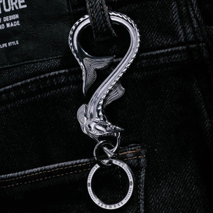 Deep Sea Viper Fish Bottle Opener Keychain, Unique Stainless Steel Carabiner Hook, Creative EDC Tool for Men, Masculine Gift Idea