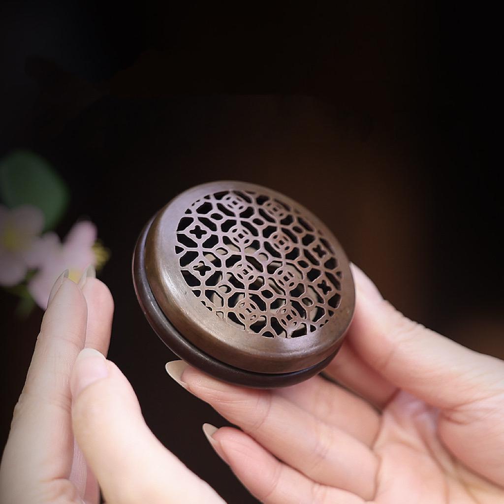 Handmade Purple Copper Incense Burner, Zen Aromatherapy Altar