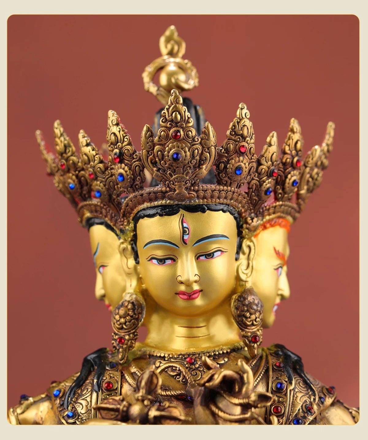 Nepalese Ushnishavijaya Statue • Brass Tibetan Deity Sculpture • Handmade Buddhist Goddess Figure