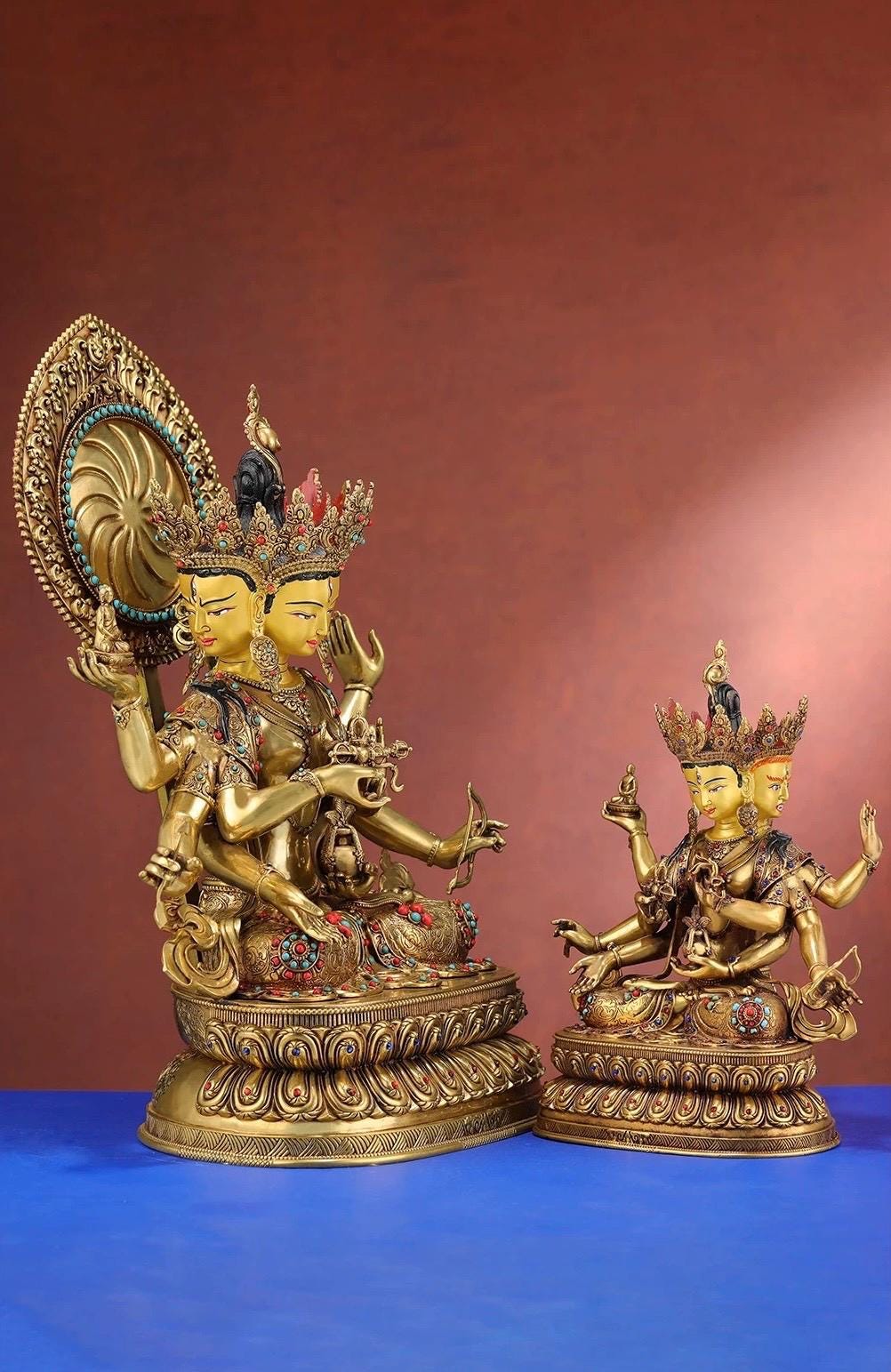 Nepalese Ushnishavijaya Statue • Brass Tibetan Deity Sculpture • Handmade Buddhist Goddess Figure